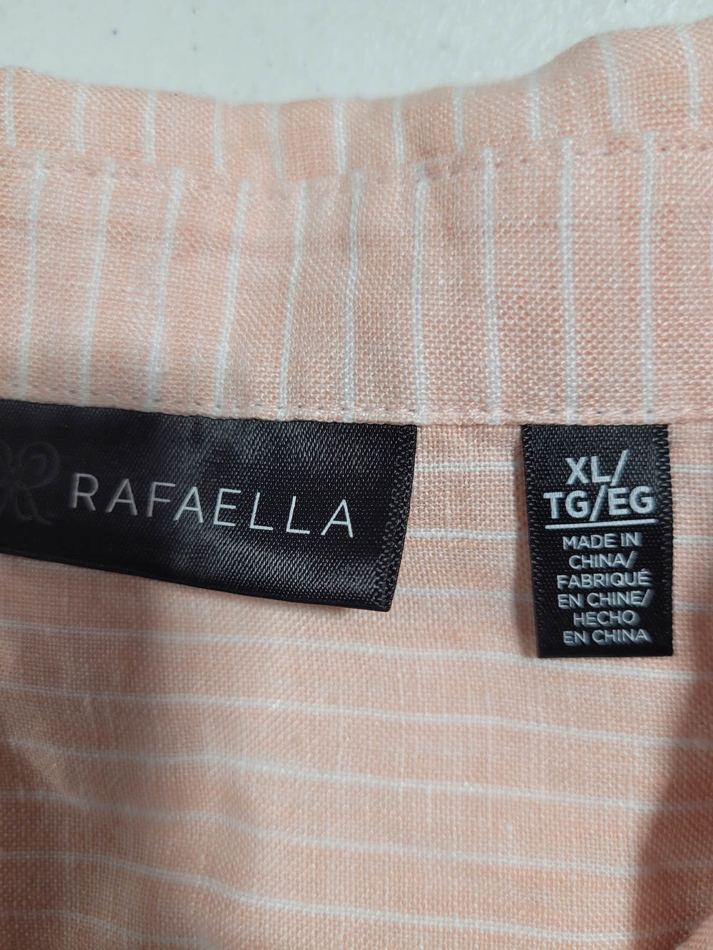 Rafaella Soft Pink Striped Button-Down Shirt - Picture 2 of 3